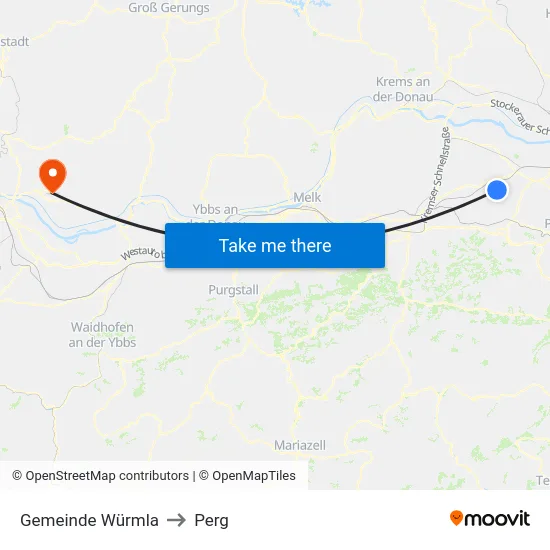 Gemeinde Würmla to Perg map