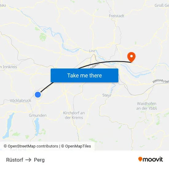 Rüstorf to Perg map