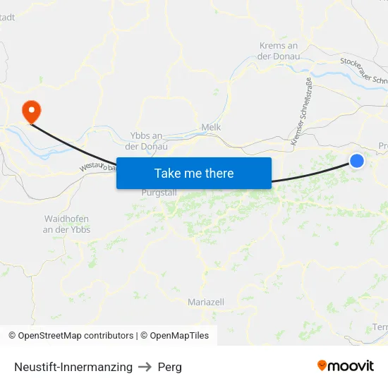 Neustift-Innermanzing to Perg map