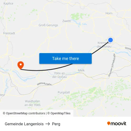 Gemeinde Langenlois to Perg map
