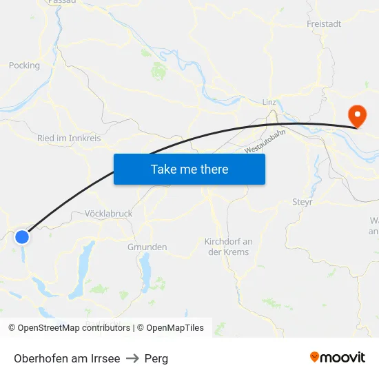 Oberhofen am Irrsee to Perg map