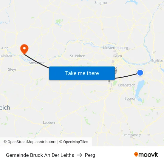 Gemeinde Bruck An Der Leitha to Perg map