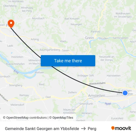 Gemeinde Sankt Georgen am Ybbsfelde to Perg map