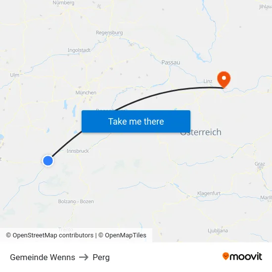 Gemeinde Wenns to Perg map