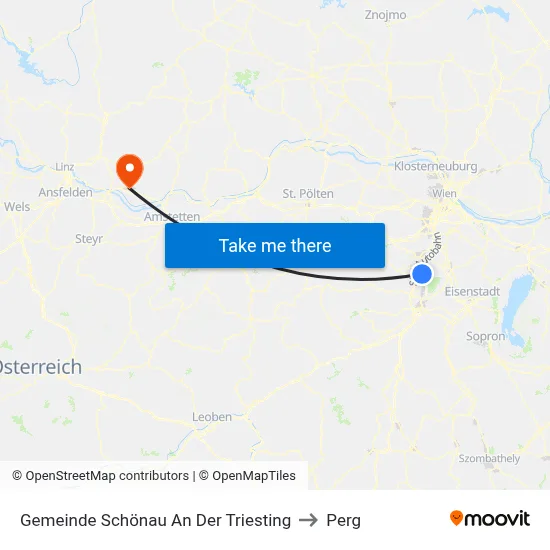 Gemeinde Schönau An Der Triesting to Perg map