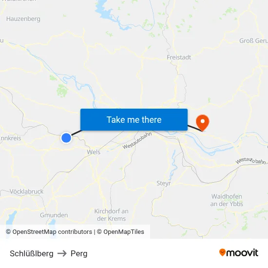 Schlüßlberg to Perg map