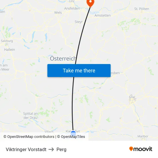 Viktringer Vorstadt to Perg map