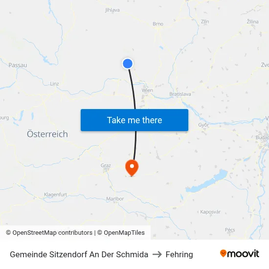 Gemeinde Sitzendorf An Der Schmida to Fehring map