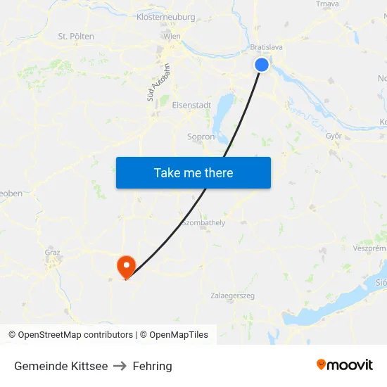 Gemeinde Kittsee to Fehring map