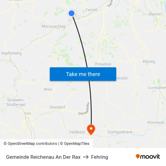 Gemeinde Reichenau An Der Rax to Fehring map