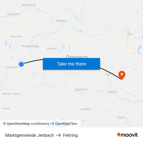 Marktgemeinde Jenbach to Fehring map