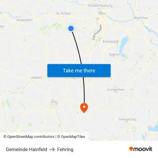 Gemeinde Hainfeld to Fehring map