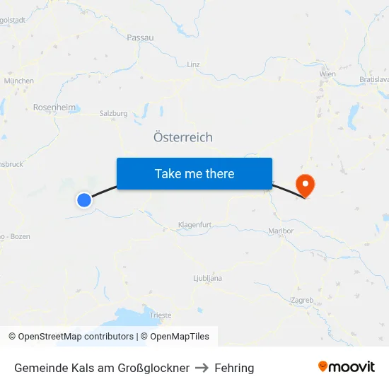 Gemeinde Kals am Großglockner to Fehring map