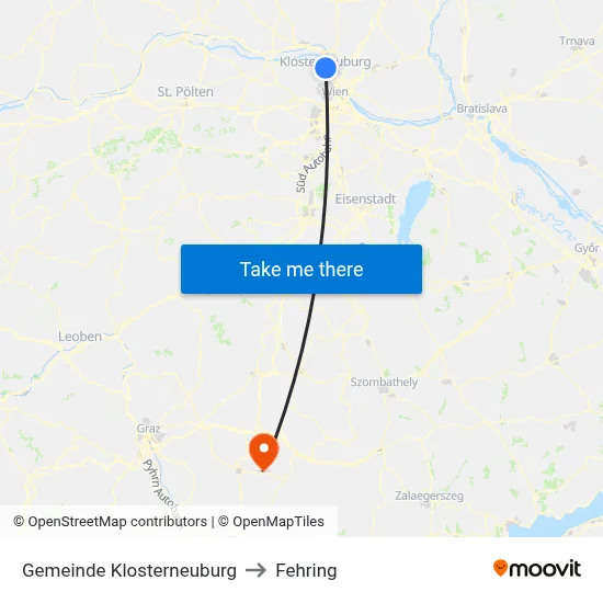 Gemeinde Klosterneuburg to Fehring map