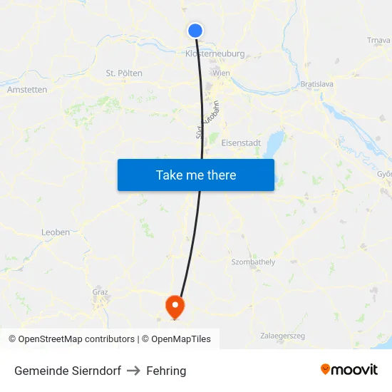 Gemeinde Sierndorf to Fehring map