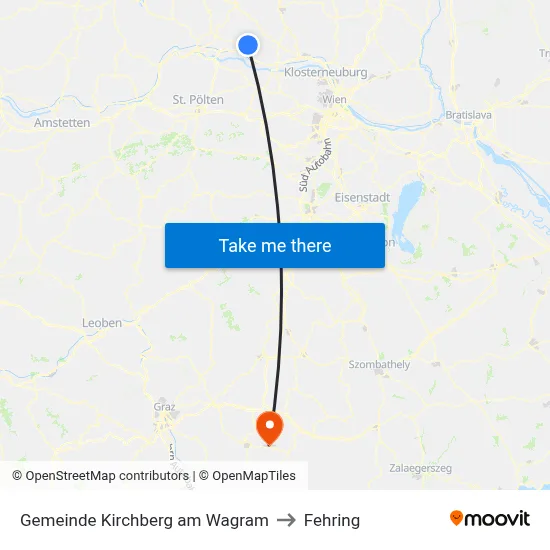 Gemeinde Kirchberg am Wagram to Fehring map