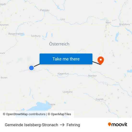 Gemeinde Iselsberg-Stronach to Fehring map