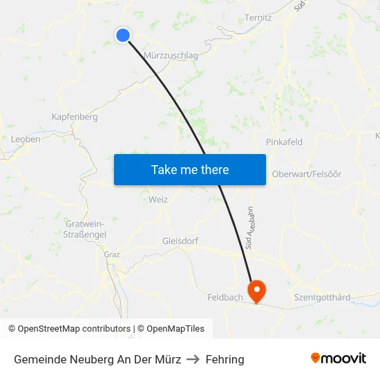 Gemeinde Neuberg An Der Mürz to Fehring map