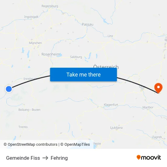 Gemeinde Fiss to Fehring map