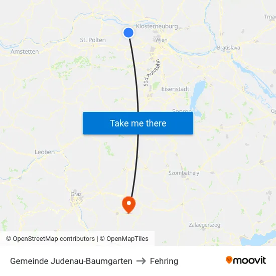 Gemeinde Judenau-Baumgarten to Fehring map