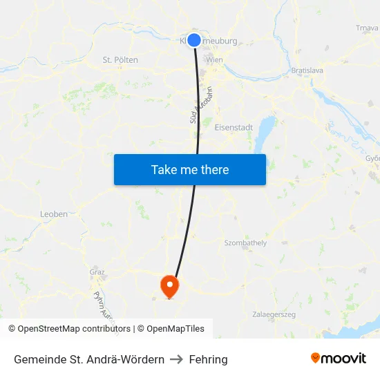Gemeinde St. Andrä-Wördern to Fehring map