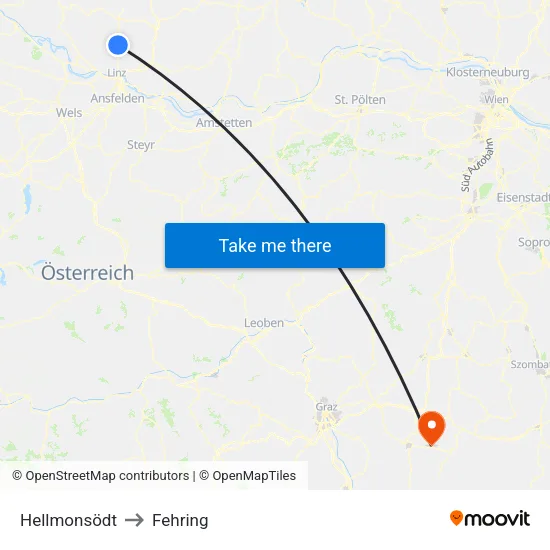 Hellmonsödt to Fehring map