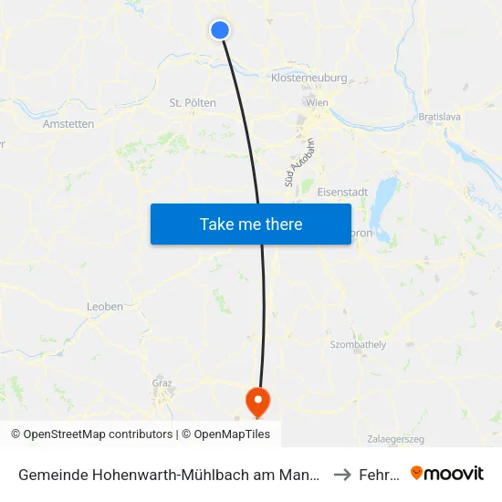 Gemeinde Hohenwarth-Mühlbach am Manhartsberg to Fehring map