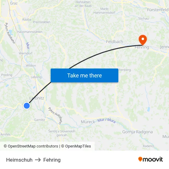 Heimschuh to Fehring map