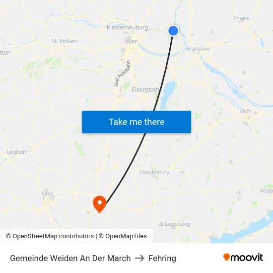 Gemeinde Weiden An Der March to Fehring map