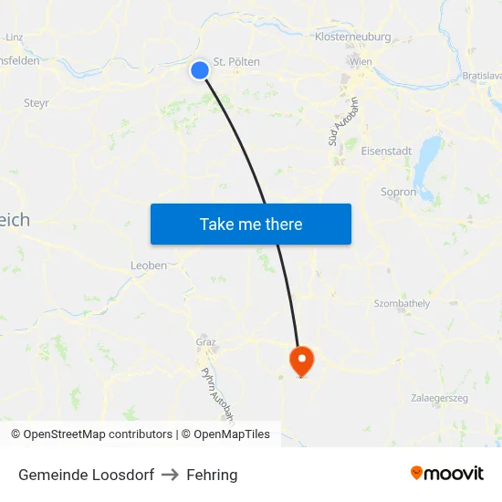Gemeinde Loosdorf to Fehring map