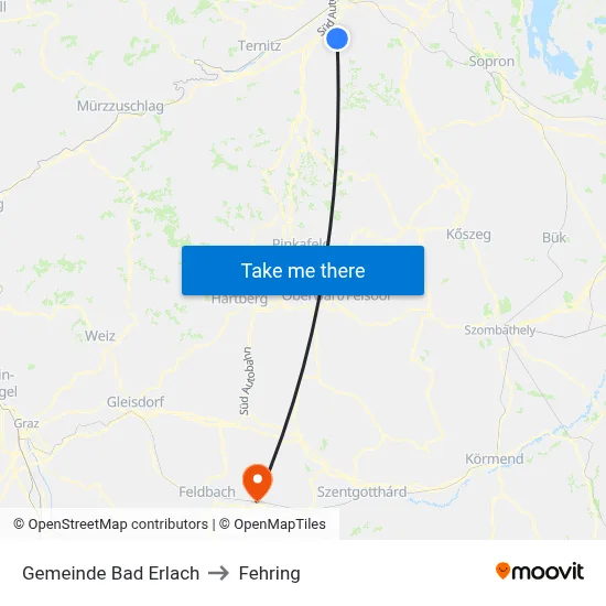 Gemeinde Bad Erlach to Fehring map