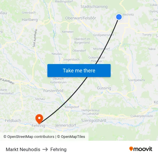 Markt Neuhodis to Fehring map