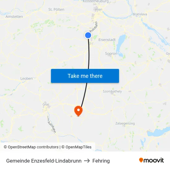 Gemeinde Enzesfeld-Lindabrunn to Fehring map