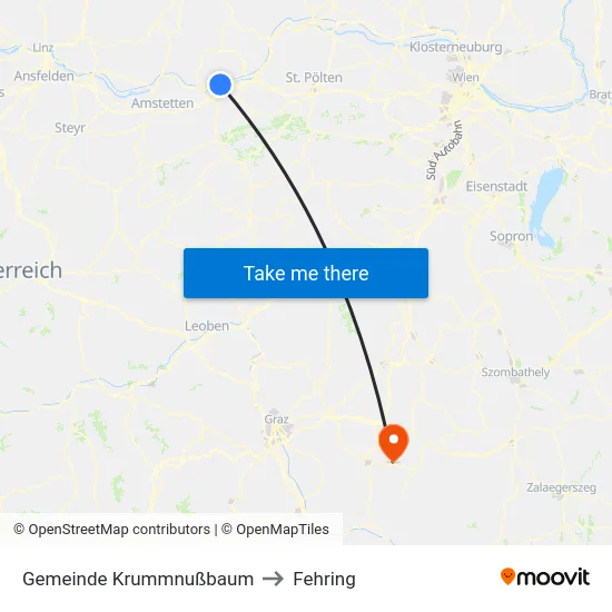 Gemeinde Krummnußbaum to Fehring map