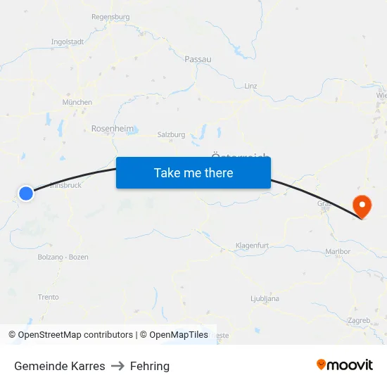 Gemeinde Karres to Fehring map