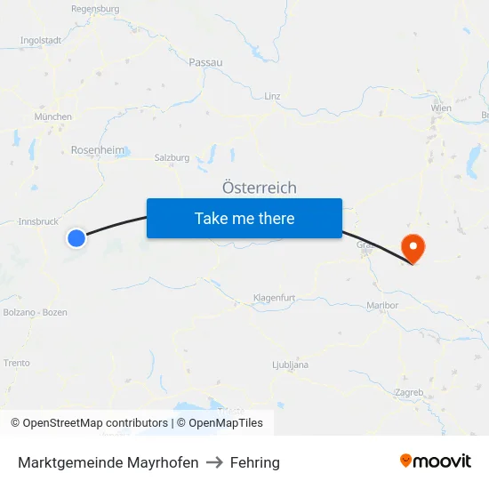 Marktgemeinde Mayrhofen to Fehring map