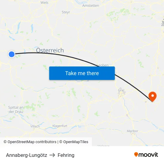 Annaberg-Lungötz to Fehring map