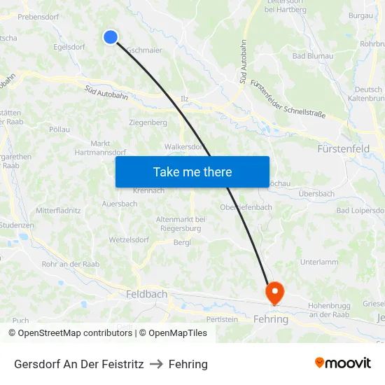 Gersdorf An Der Feistritz to Fehring map