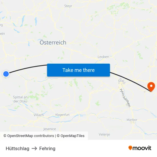 Hüttschlag to Fehring map