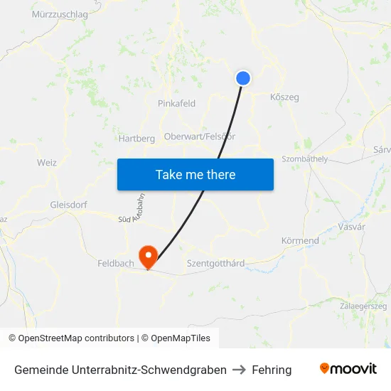 Gemeinde Unterrabnitz-Schwendgraben to Fehring map
