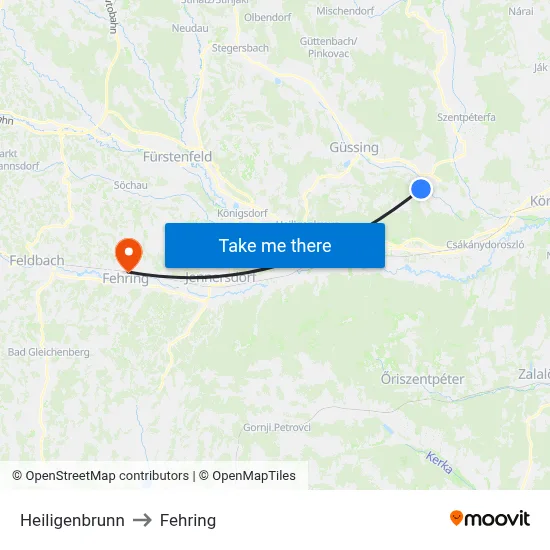 Heiligenbrunn to Fehring map