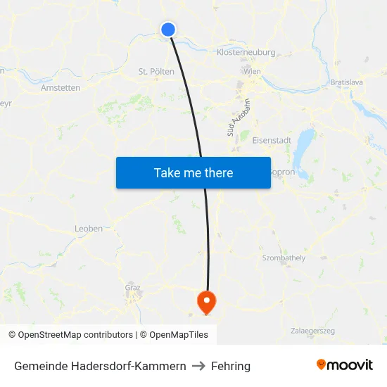 Gemeinde Hadersdorf-Kammern to Fehring map