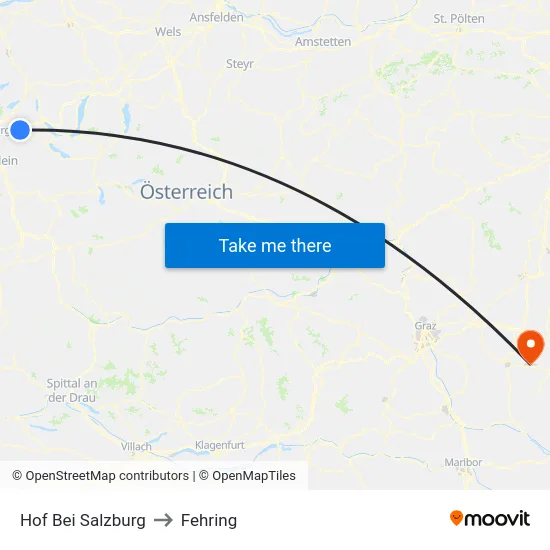 Hof Bei Salzburg to Fehring map