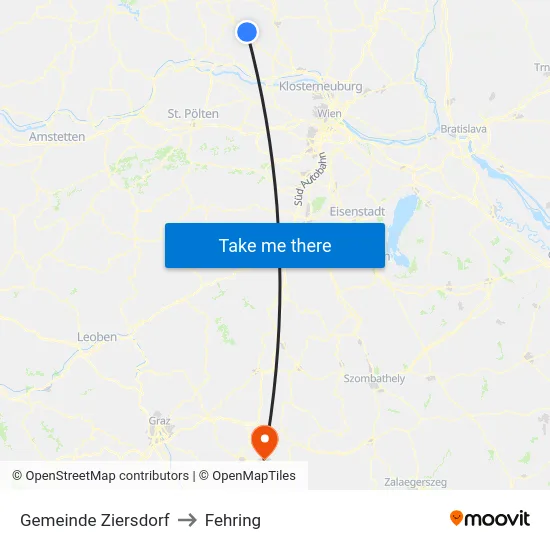 Gemeinde Ziersdorf to Fehring map