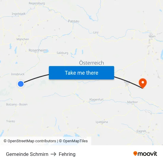 Gemeinde Schmirn to Fehring map