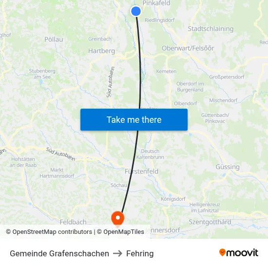 Gemeinde Grafenschachen to Fehring map