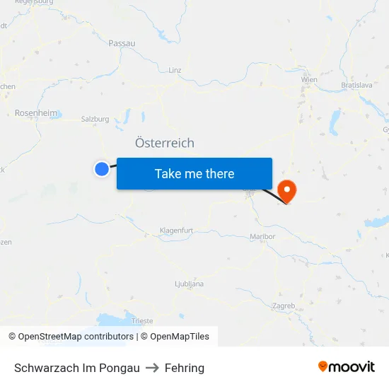 Schwarzach Im Pongau to Fehring map