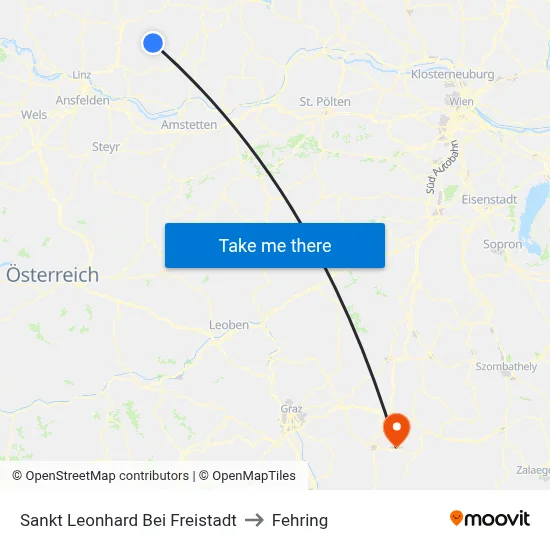 Sankt Leonhard Bei Freistadt to Fehring map