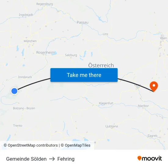 Gemeinde Sölden to Fehring map