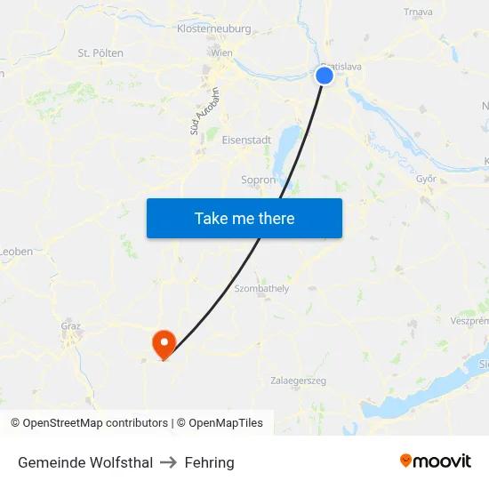 Gemeinde Wolfsthal to Fehring map